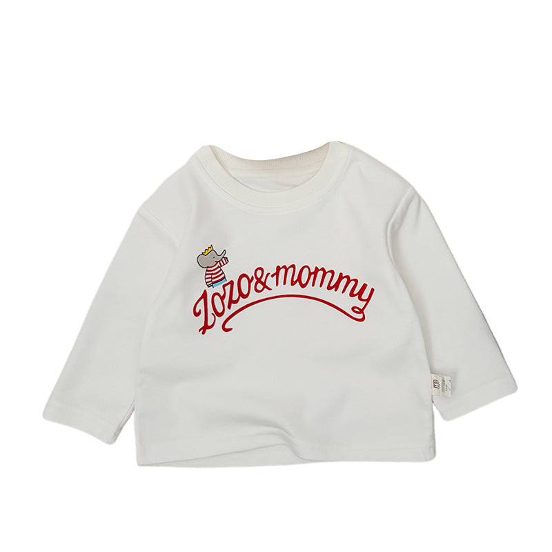 ベビー キッズ ロゴプリント ルーズ 長袖Tシャツ【mh0014004】
