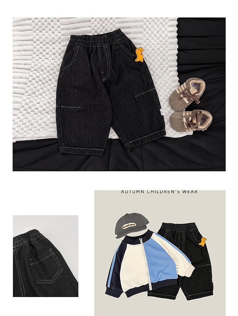Pantalones vaqueros anchos holgados para bebé/niño/a [mh0014007]