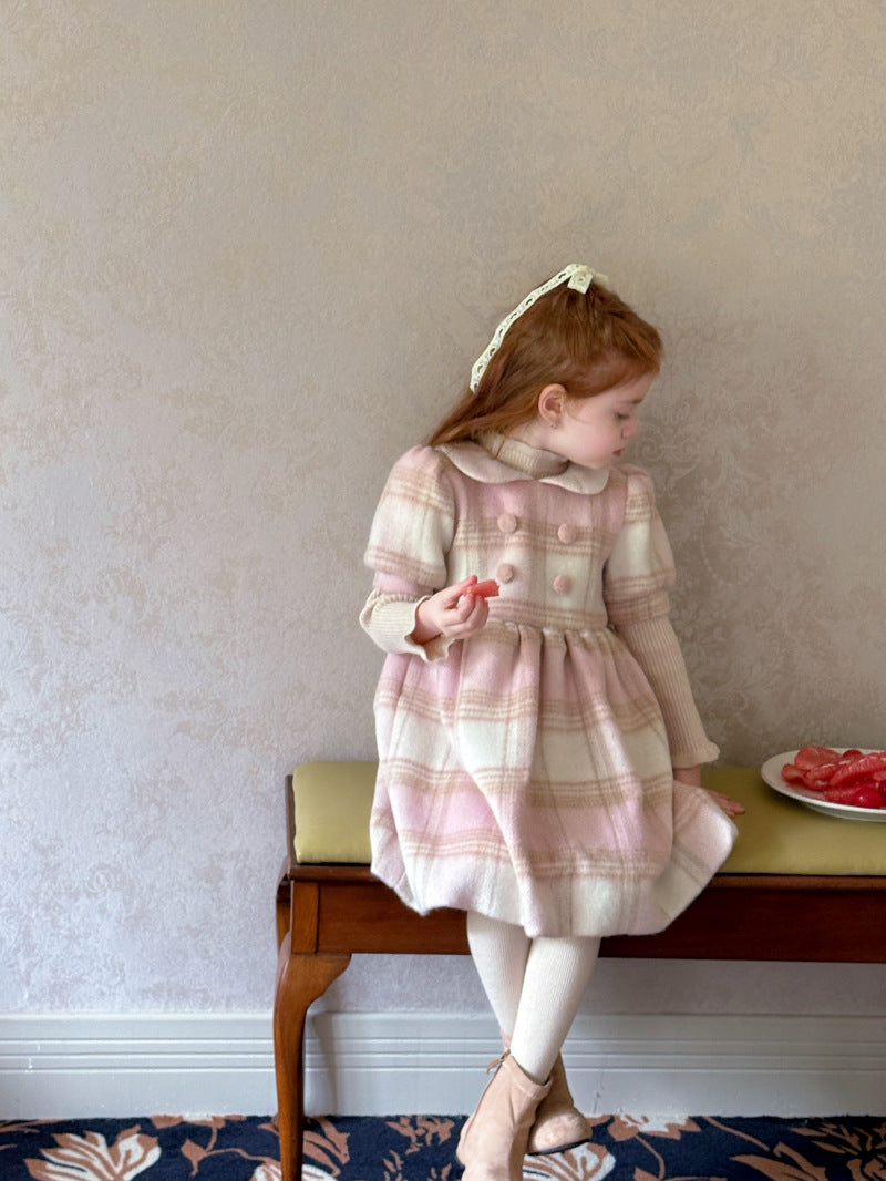 Long-sleeved mock neck cut-and-sew sweater with a ruffled high neck and bottle neck. Basic sweater [mh0011897]