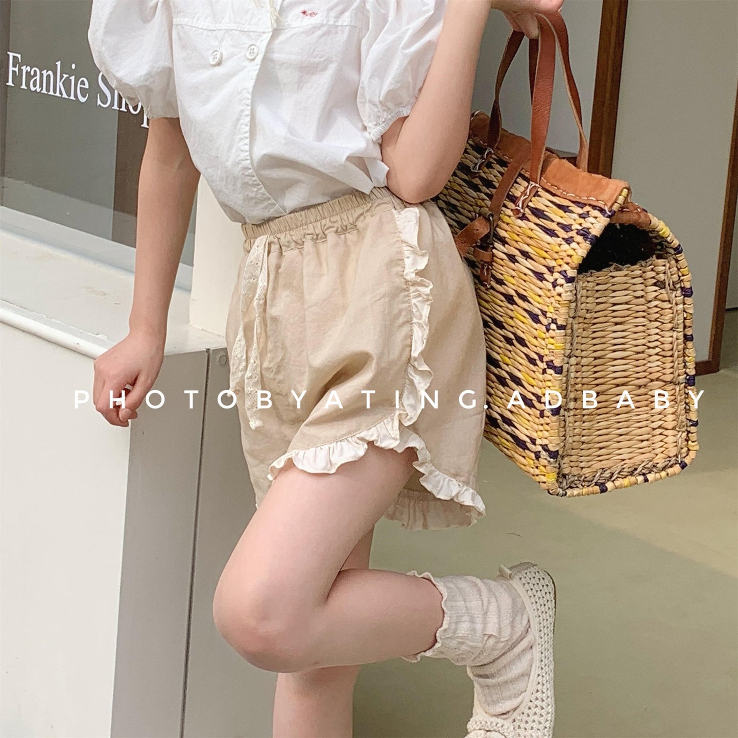 Flower Print Ruffle Cotton Shorts 花柄 コットン ショートパンツ【mh0012655】