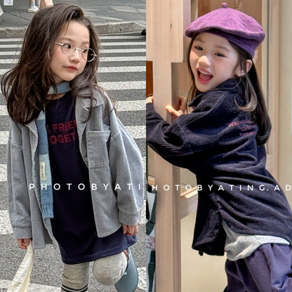 -コーデュロイシャツジャケット シャツコート【mh0010804】 - mamahalo shop - 長袖シャツ・ブラウス -  べビー服 - 子供服 - 男の子 - 女の子