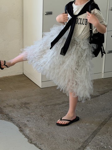 Puffy Mesh Cake Skirt チュール ティアードスカート【mh0012523】