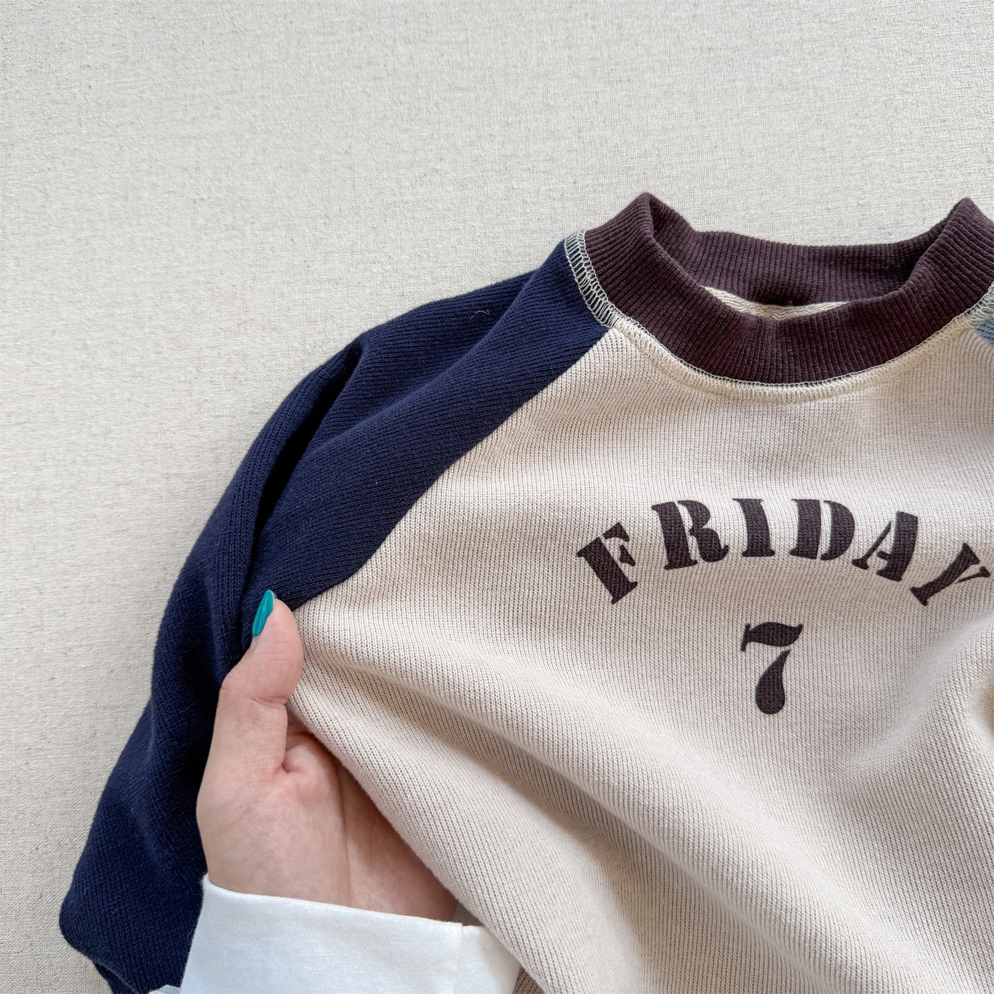 -ロゴプリント長袖スウェット ラグランTシャツ【mh0010812】 - mamahalo shop - 長袖Tシャツ -  べビー服 - 子供服 - 男の子 - 女の子