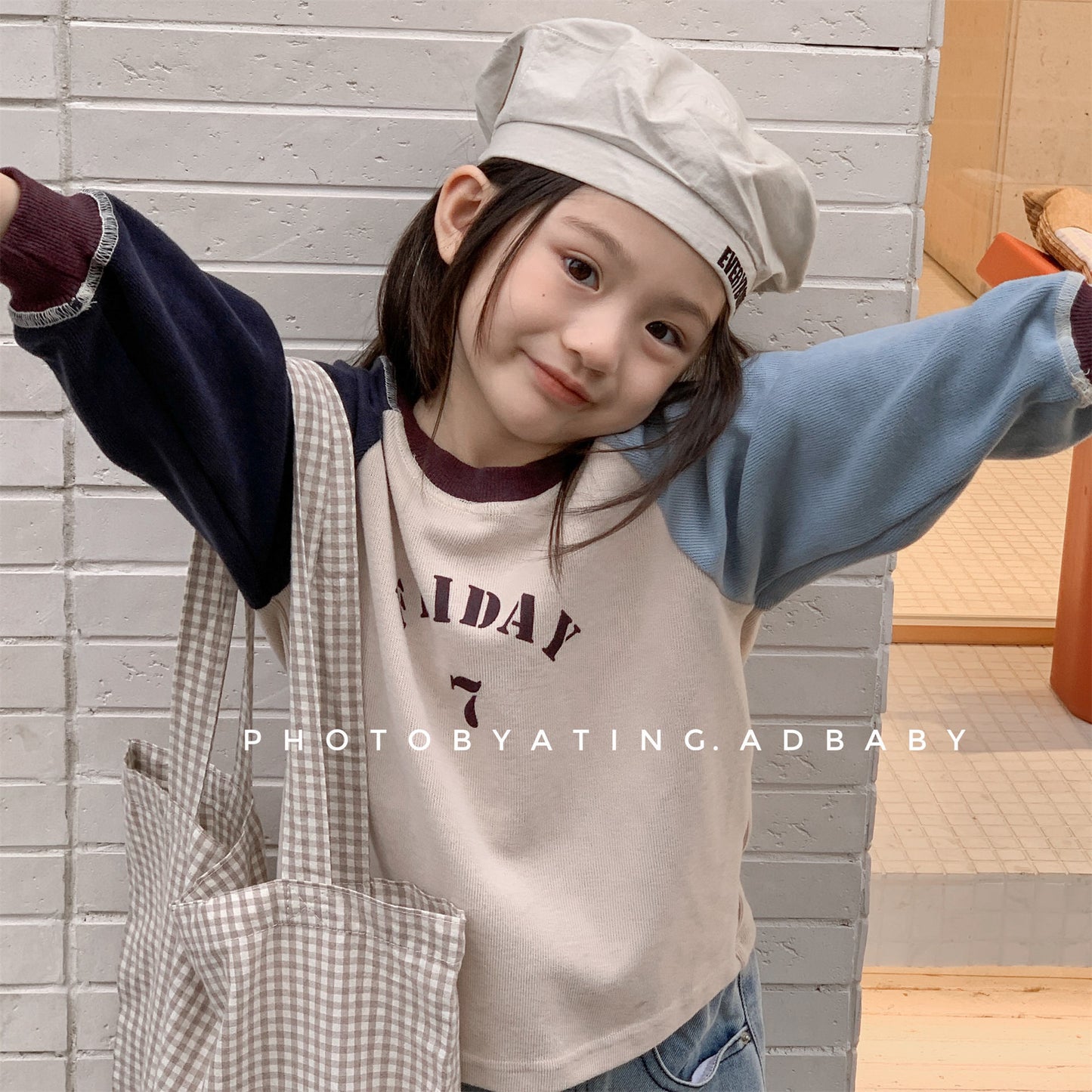 -ロゴプリント長袖スウェット ラグランTシャツ【mh0010812】 - mamahalo shop -  -  べビー服 - 子供服 - 男の子 - 女の子