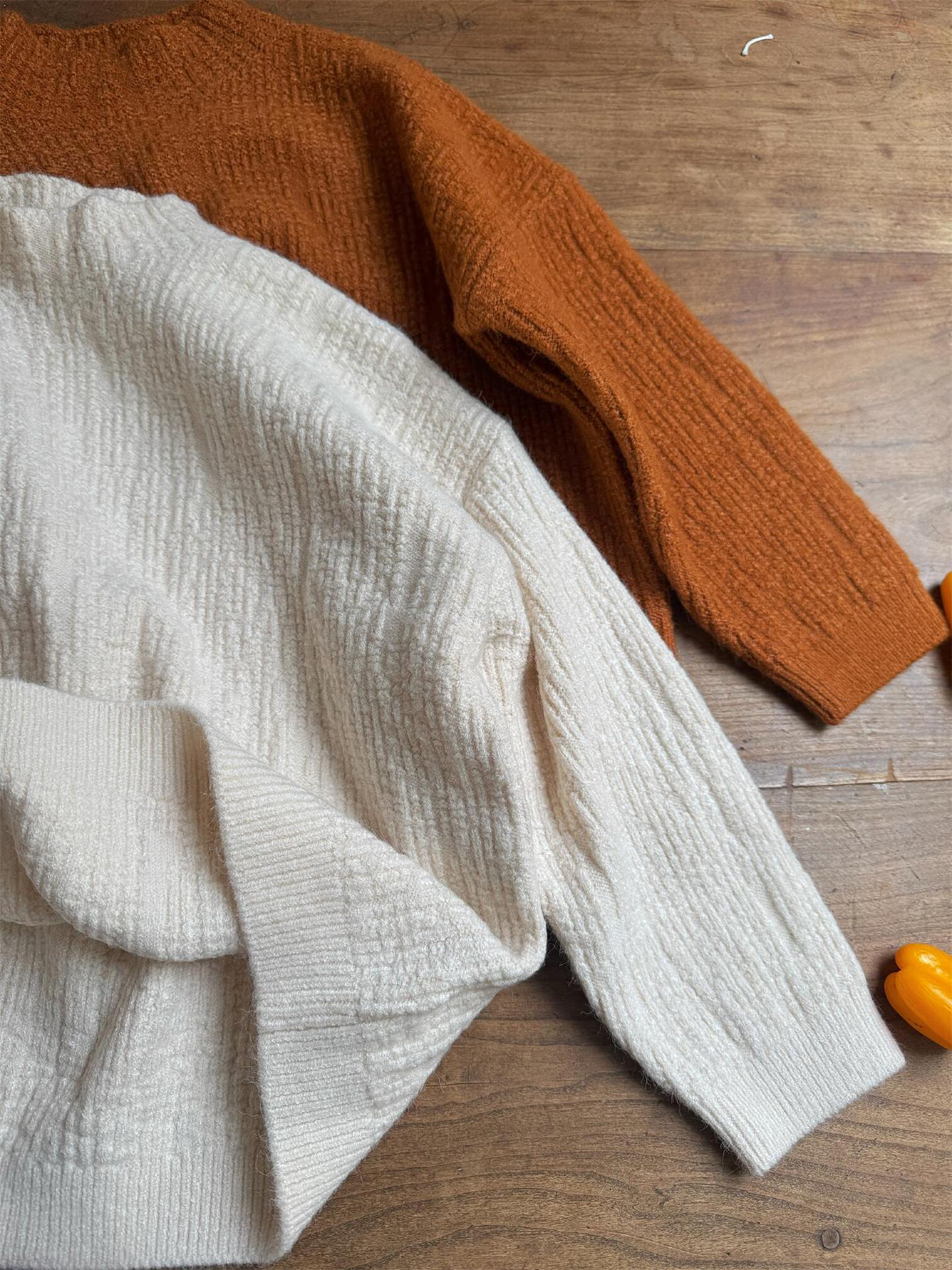 ボトルネックセーター ざっくり ハイネック シンプルプルオーバー【mh0011749】