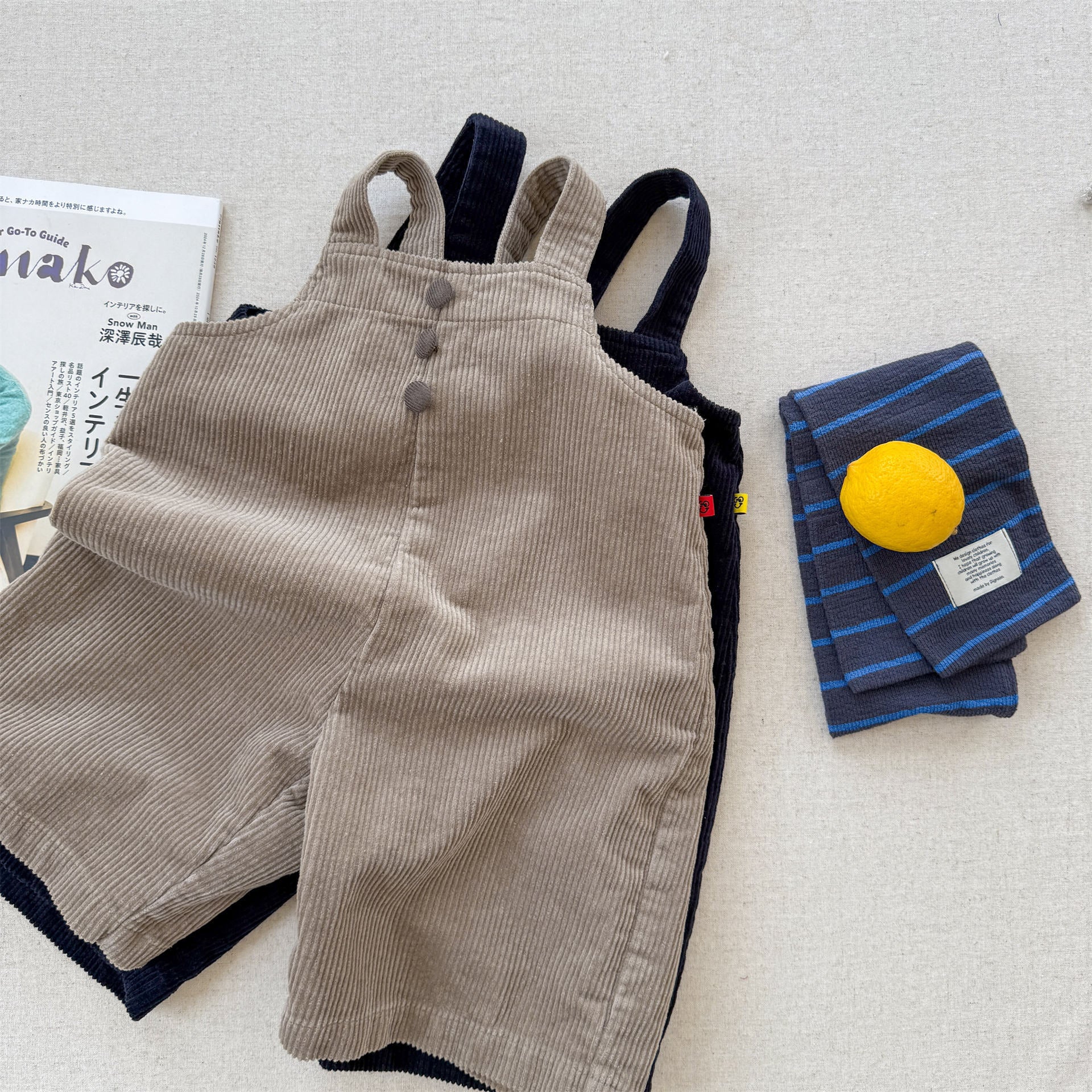 -コーデュロイオーバーオール サロペット ワイドパンツ【mh0010811】 - mamahalo shop - オーバーオール -  べビー服 - 子供服 - 男の子 - 女の子