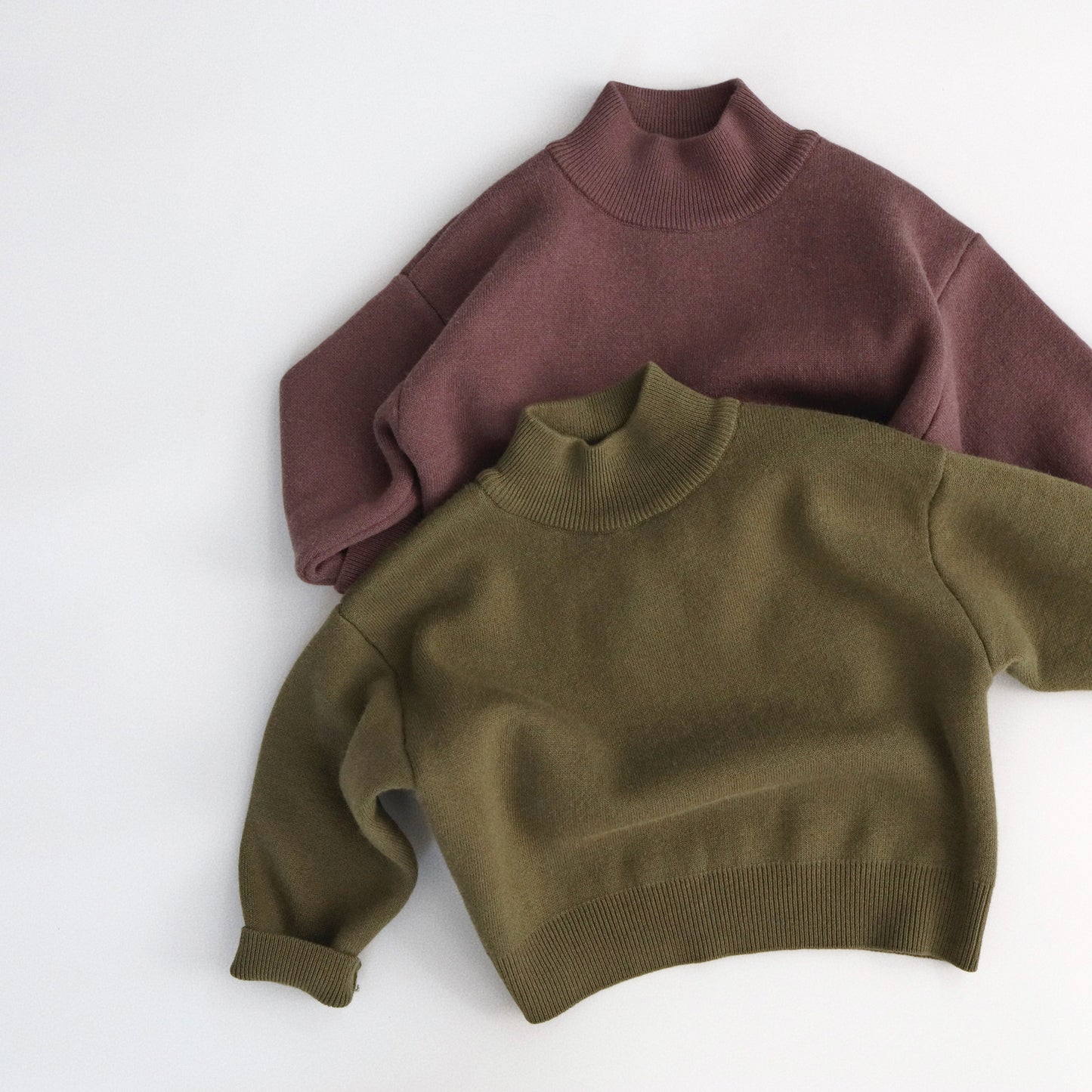 ハイネックセーター ニット 裏ファーフリース シンプル ボトルネック【mh0011778】