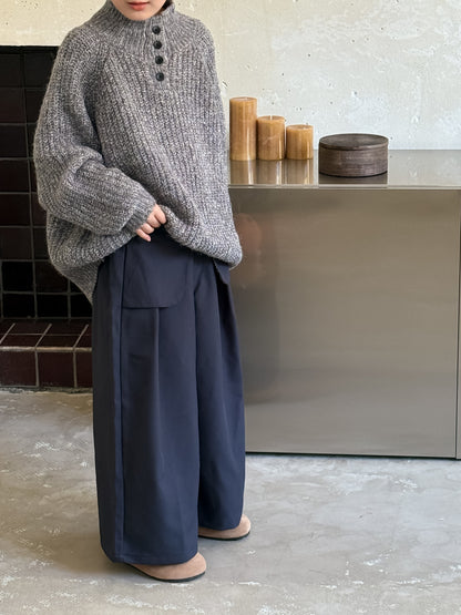 -スタンドネックボタン付きニットセーター スタンドカラーハイネックトップス【mh0010966】 - mamahalo shop - ニット・セーター -  べビー服 - 子供服 - 男の子 - 女の子