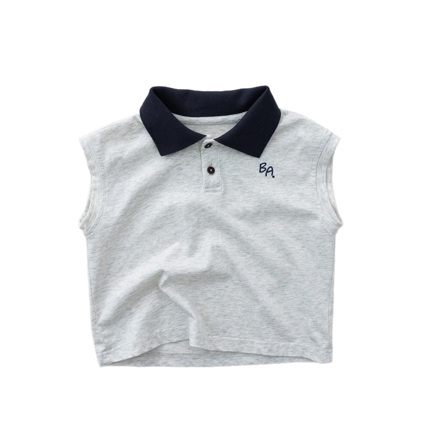 Vintage Preppy Collared Vest バイカラー ノースリーブポロシャツ【mh0013615】