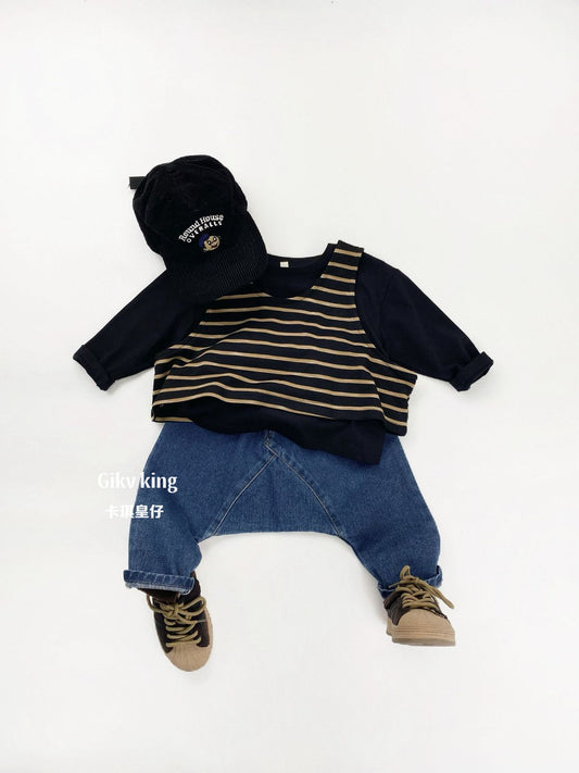 Stretch Denim Elastic Waist Sarouel Pants [mh0012565]