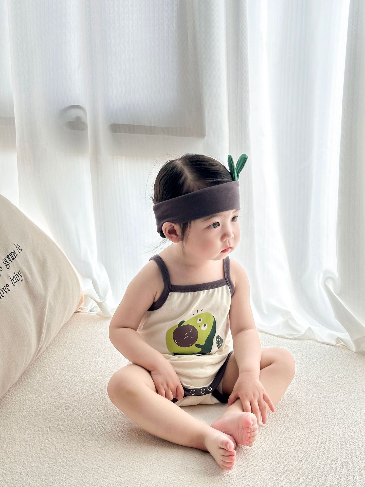 Sleeveless Avocado Cotton Cami Romper アボカド キャミソールロンパース【mh0013383】