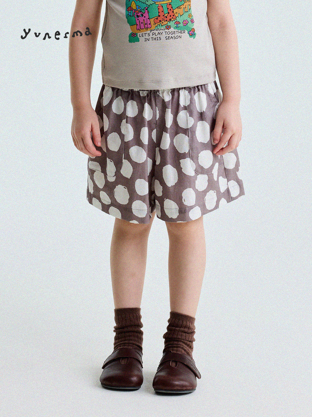 Polka Dot Cotton Linen Breathable Shorts ドット柄 ショートパンツ【mh0013206】