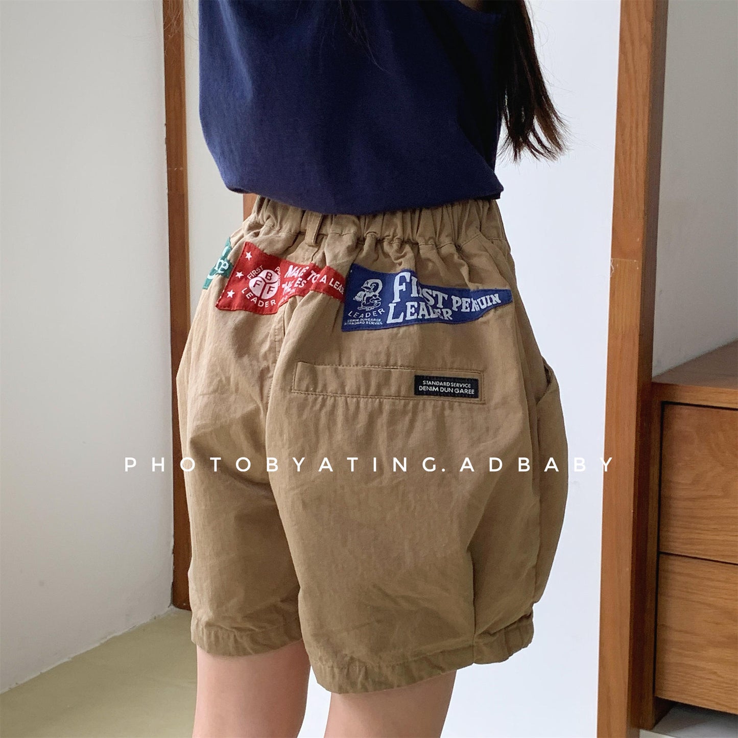 Pennant Patch Graphic Cotton Shorts ワッペン ショートパンツ【mh0012650】