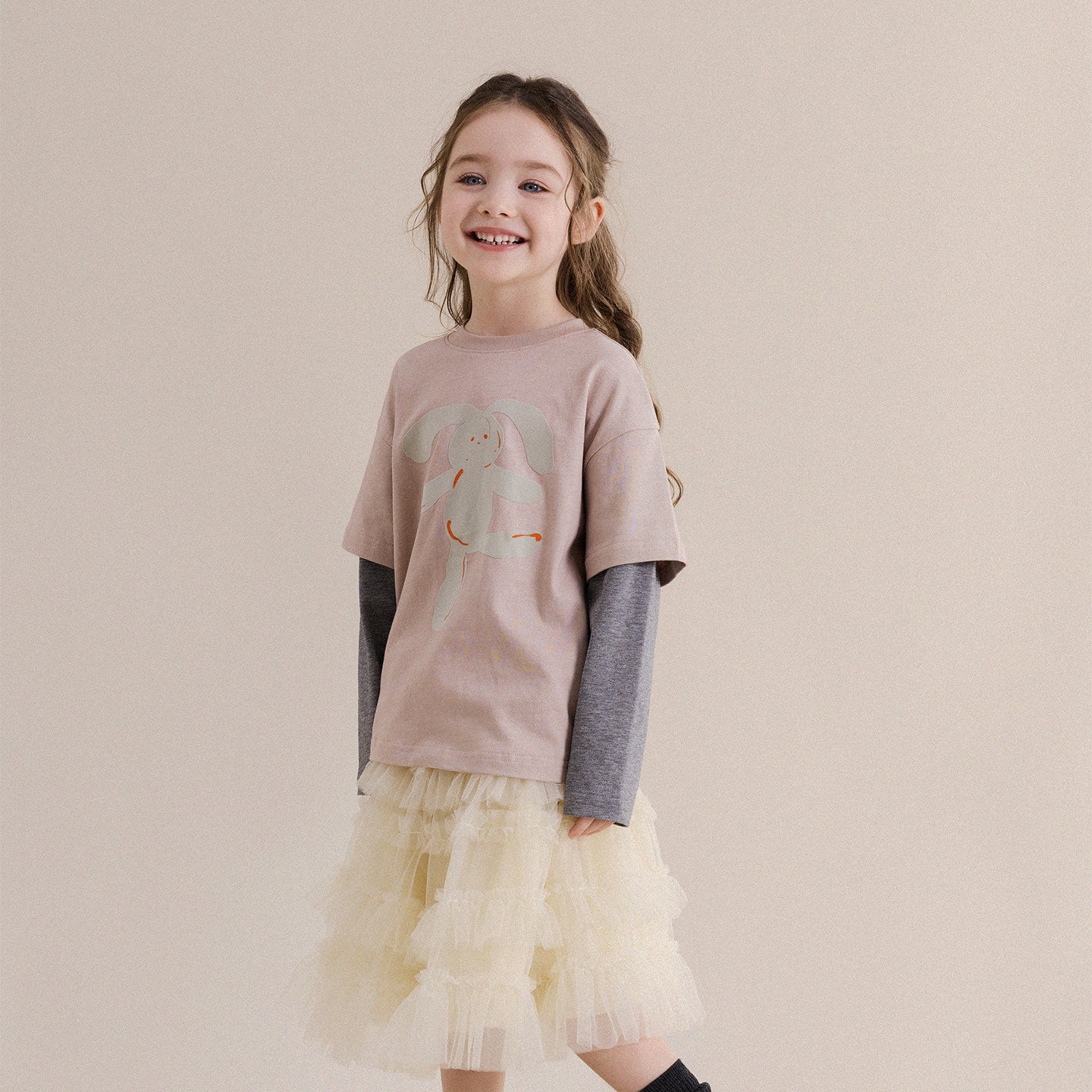 Kids' Junior Faux Layered Printed Long-Sleeve T-Shirt [mh0013972]
