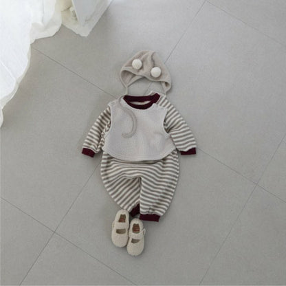 長袖ロンパース ボーダー スウェットジャンプスーツ【mh0011849】