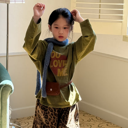 -ハートロゴプリント長袖スウェットTシャツ【mh0010946】 - mamahalo shop - 長袖Tシャツ -  べビー服 - 子供服 - 男の子 - 女の子