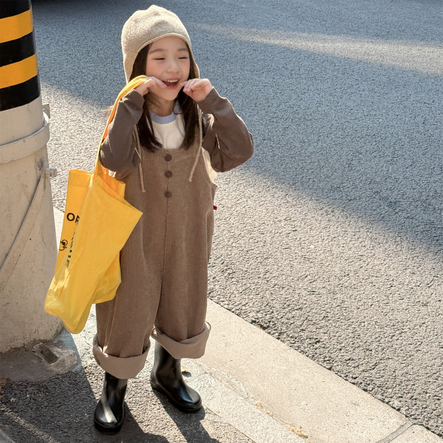 -コーデュロイオーバーオール サロペット ワイドパンツ【mh0010811】 - mamahalo shop - オーバーオール -  べビー服 - 子供服 - 男の子 - 女の子