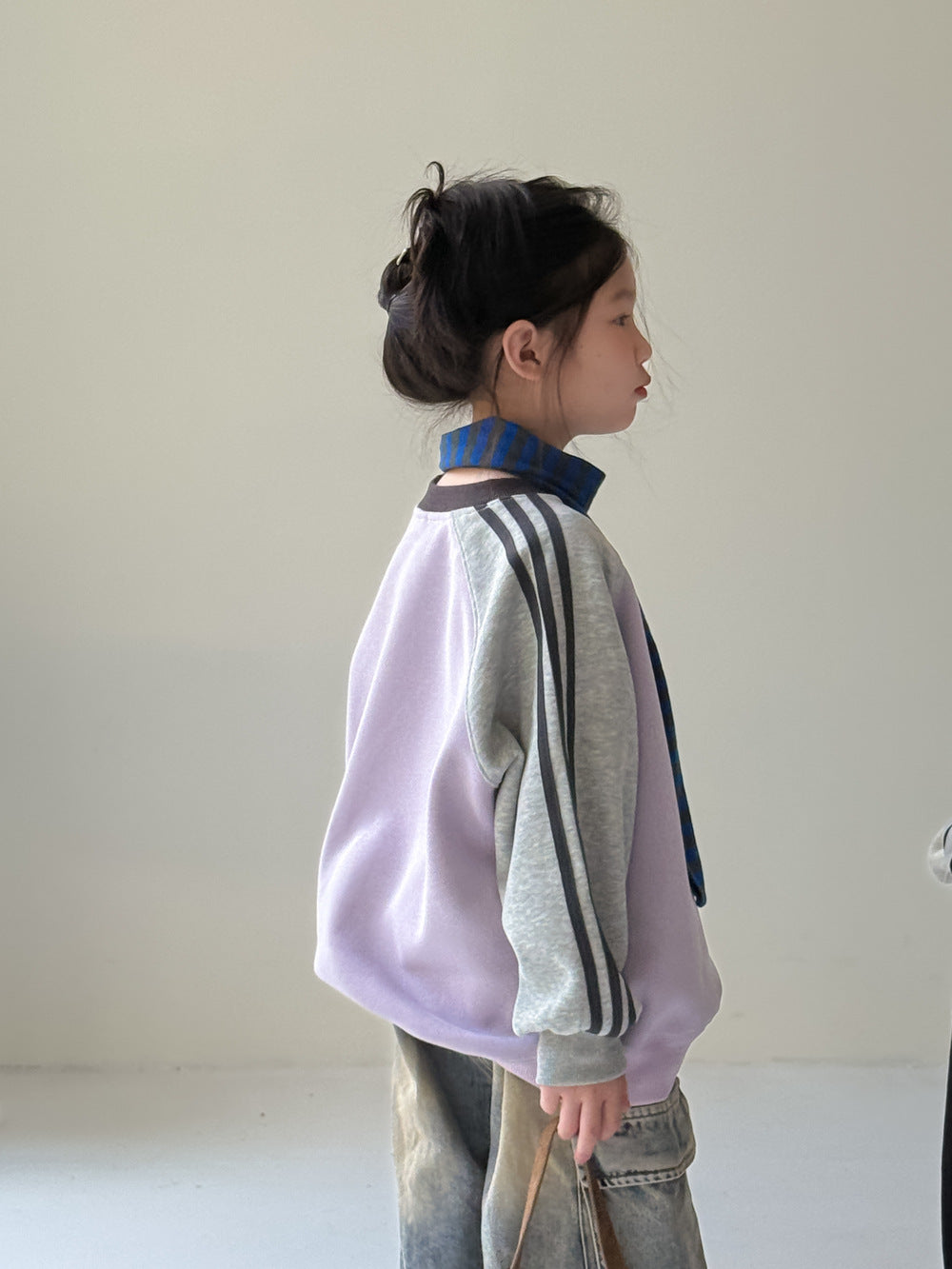 -アメリカンカラーブロック長袖スウェット アルファベットロゴ入りゆったりプルオーバー【mh0010764】 - mamahalo shop - トレーナー・フーディ -  べビー服 - 子供服 - 男の子 - 女の子