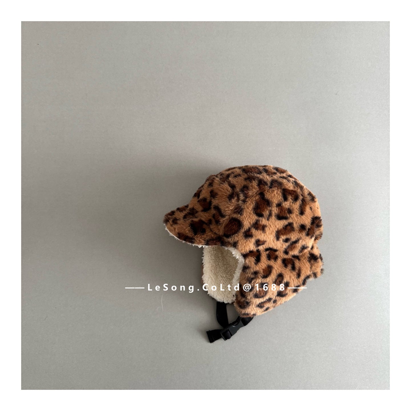 キッズ帽子 レオパード ボアフリース フライトキャップ 耳当て付き【mh0011817】