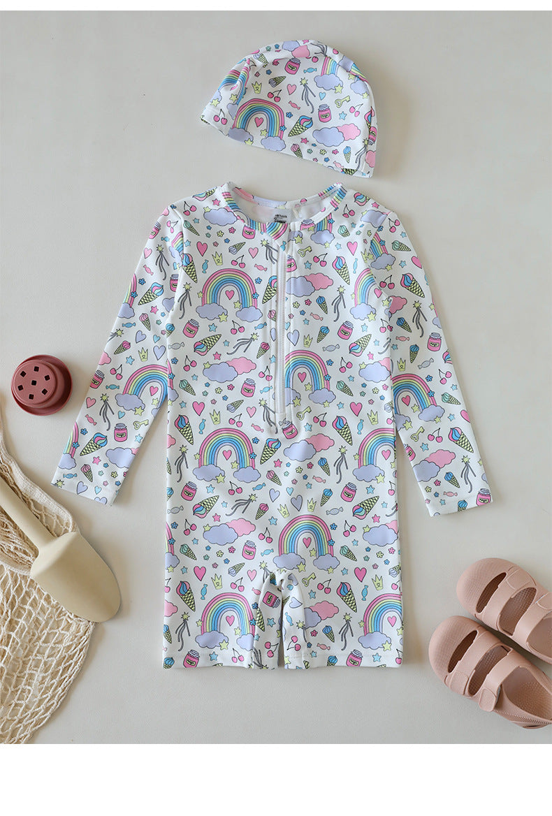 Long Sleeve UV Protection One-piece Swimsuit [mh0012580]