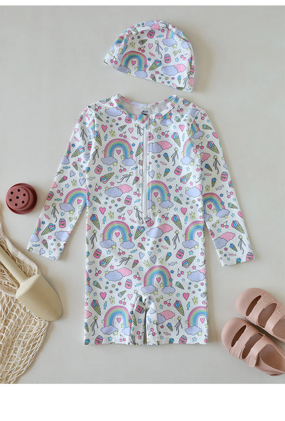 Long Sleeve UV Protection One-piece Swimsuit [mh0012580]