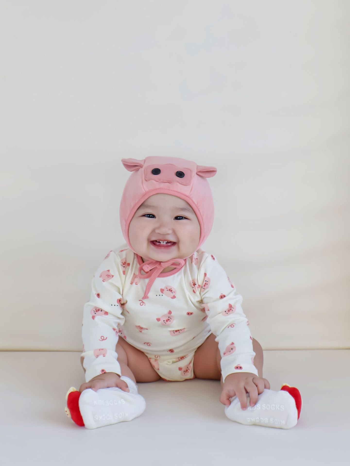 Pig Motif Long-Sleeve Romper ぶた 長袖ロンパース コスチューム【mh0013370】