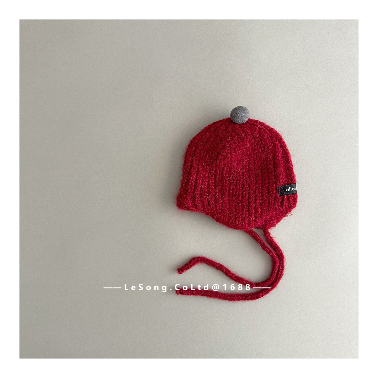 キッズ ニット帽 ポンポン あご紐付き 耳当て 防寒 ベビー【mh0011597】