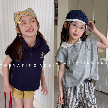 Bear Embroidery Short Sleeve Polo Shirt [mh0012666]