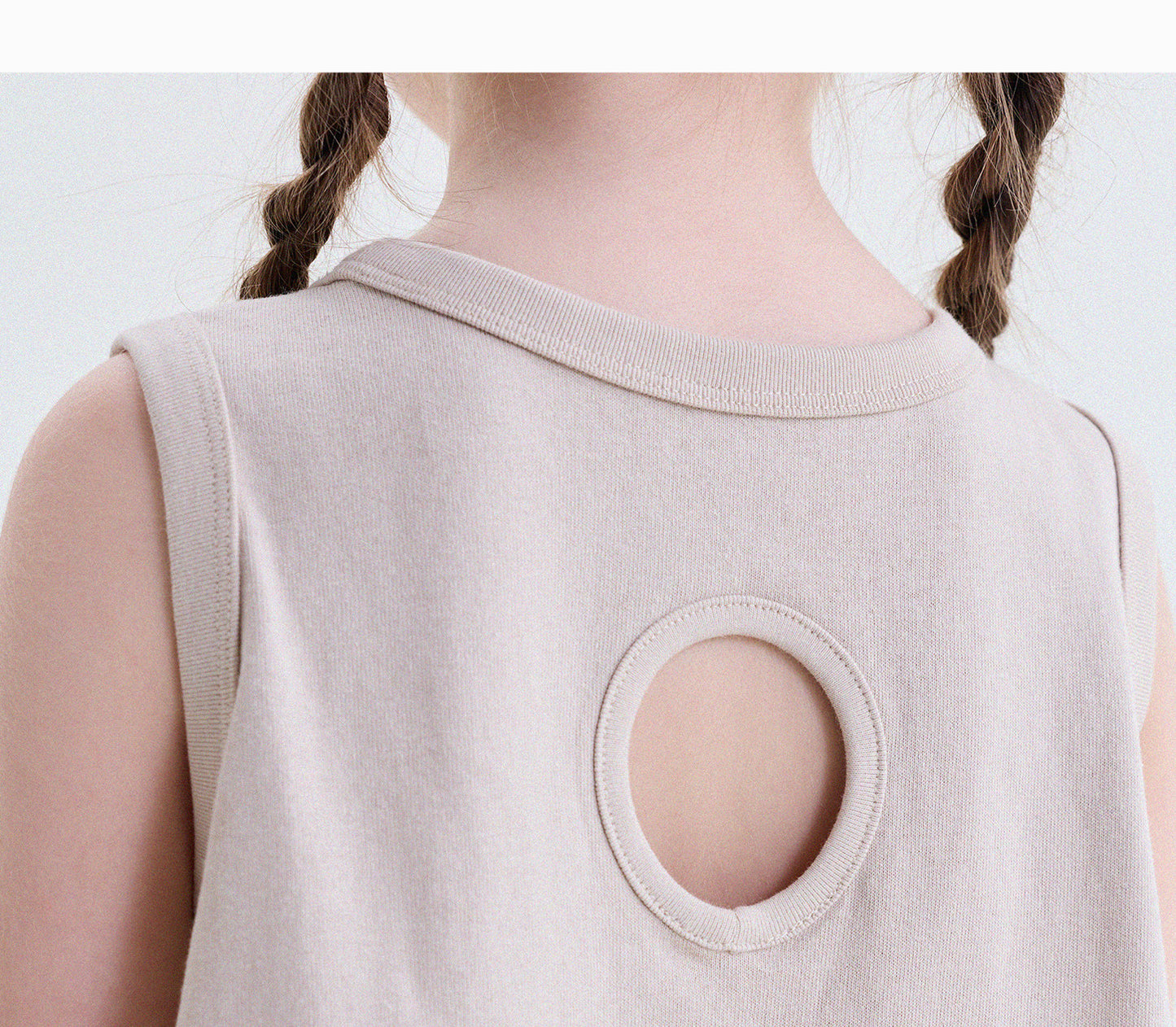 Vestido sin mangas con volantes en el dobladillo de colores para niños【mh0013764】