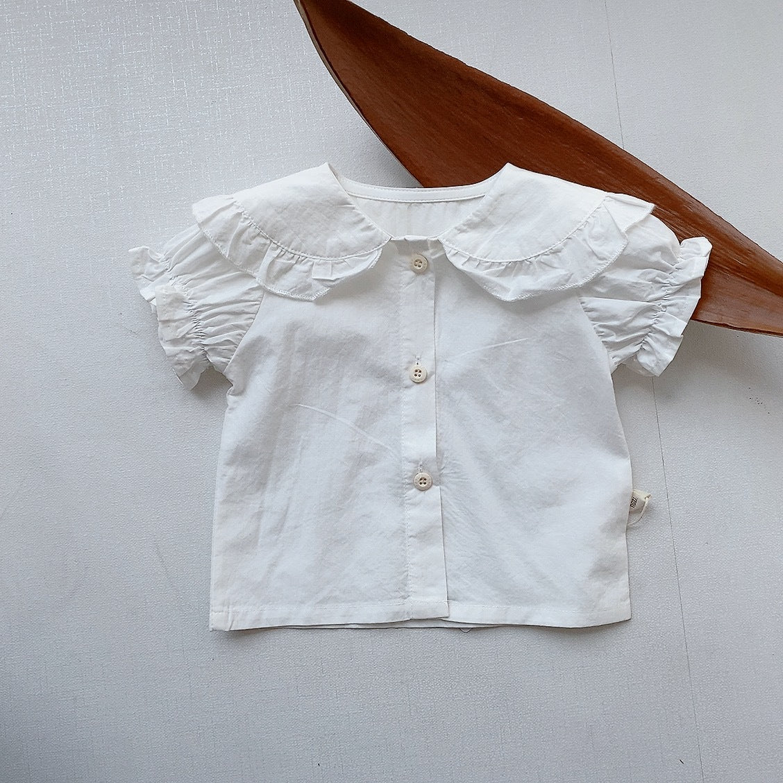 -ベビー フリルカラー チェック 半袖 ブラウス ガールズ【mh0002440】 - mamahalo shop - 半袖シャツ・ブラウス -  べビー服 - 子供服 - 男の子 - 女の子