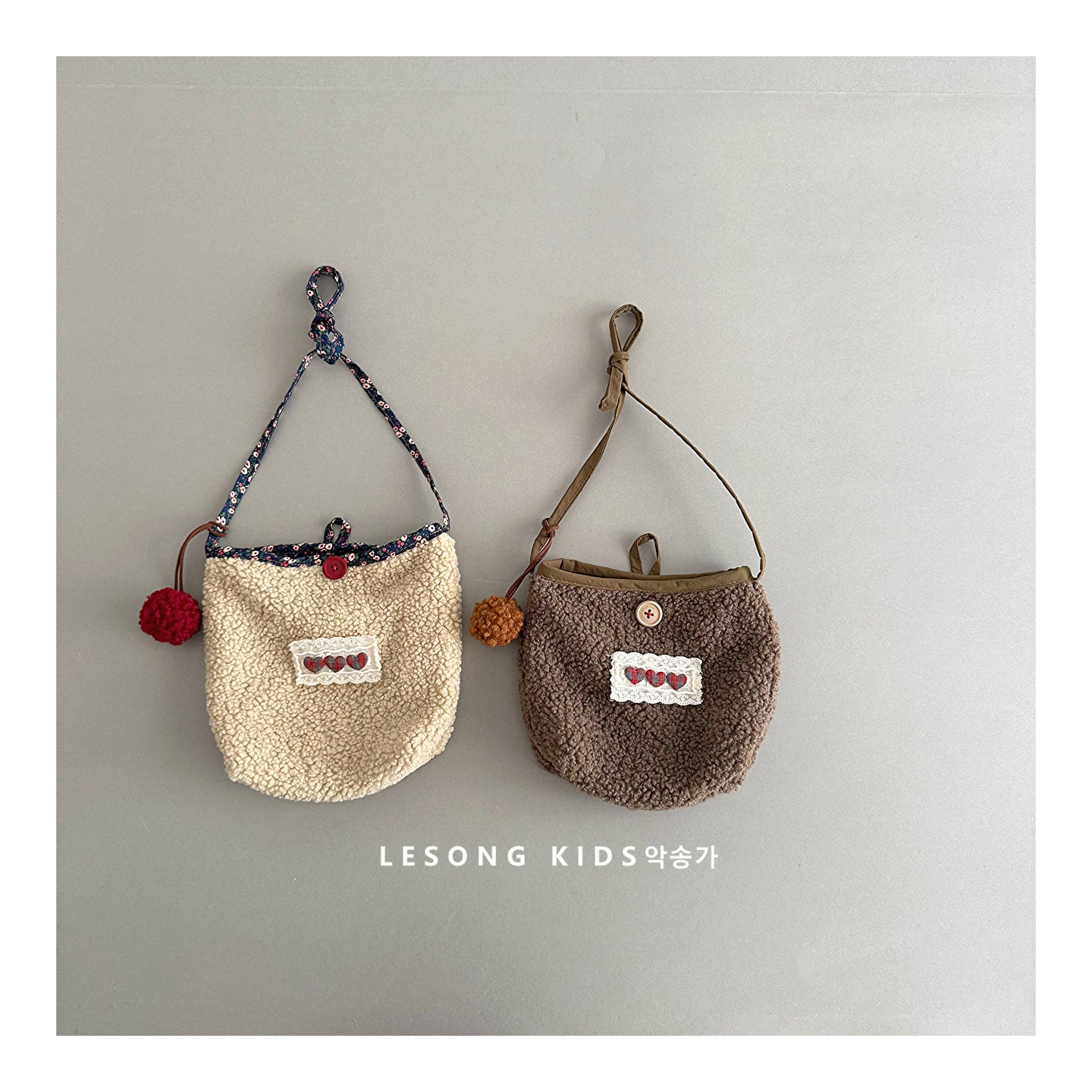 ベビーキッズバッグ ボアフリース ポシェット ポーチ 鞄【mh0011816】