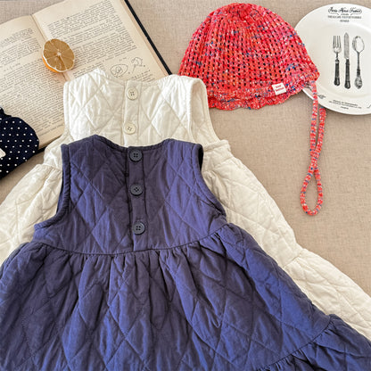 キルティングノースリーブワンピース【mh0010907】