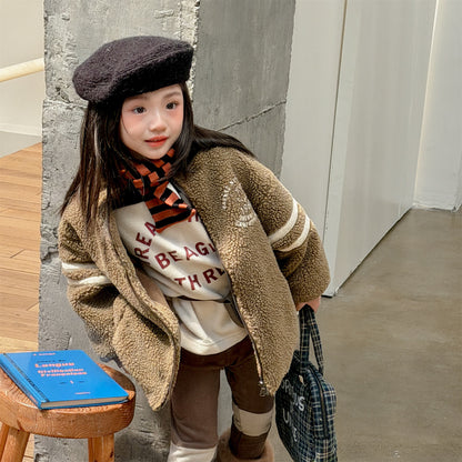 ボアフリースジャケット ダブルライン ジップアップ ボアブルゾン【mh0011903】