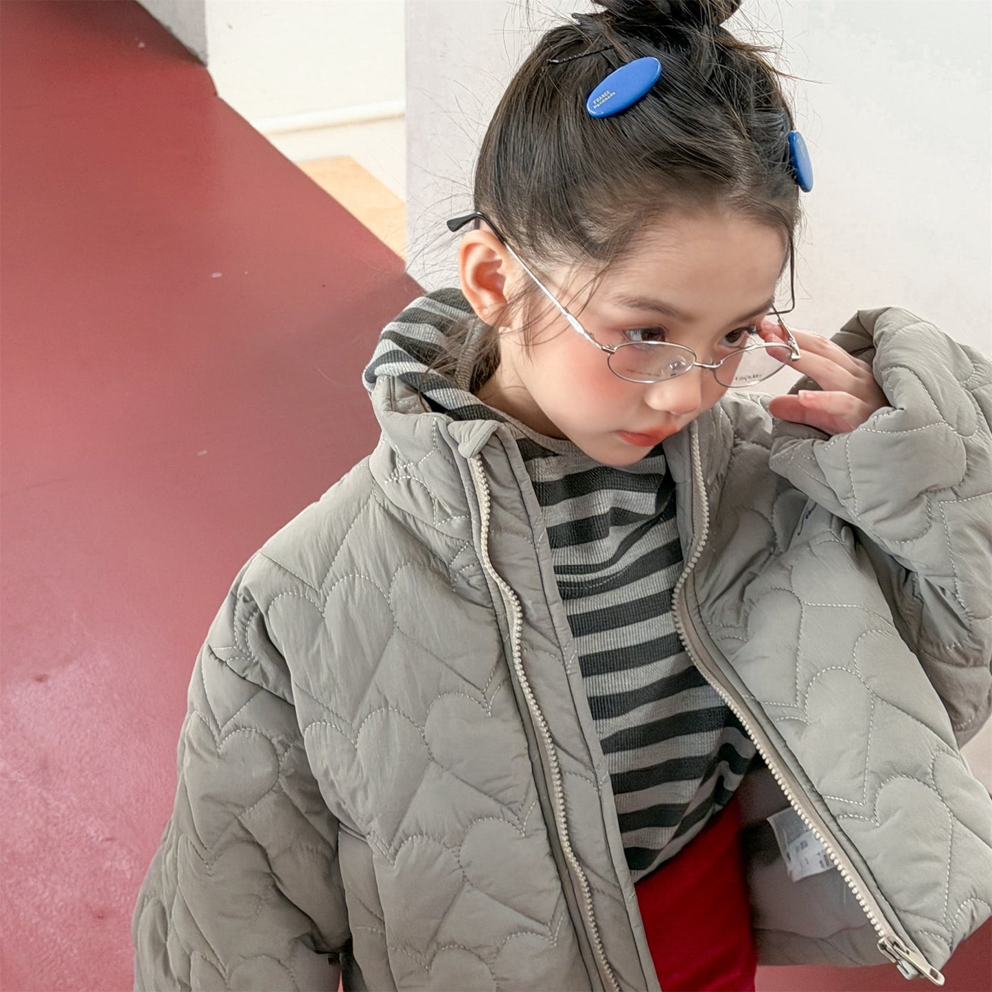 ハートキルティングジャケット キルトブルゾン ショートコート【mh0011912】