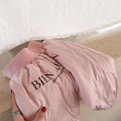 中綿防寒パンツ ジョガーパンツ 暖パン ロゴプリント【mh0011916】