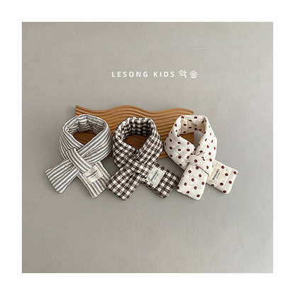 キッズマフラー チェック/ドット/ストライプ ネックウォーマー【mh0011796】