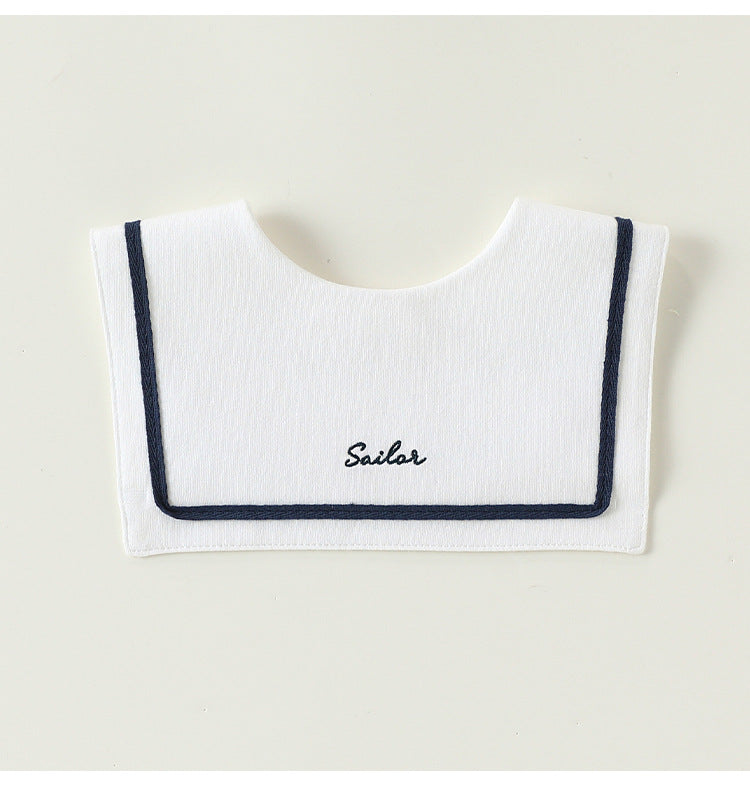 Embroidered Sailor Collar Bib セーラー スタイ つけ襟【mh0013498】