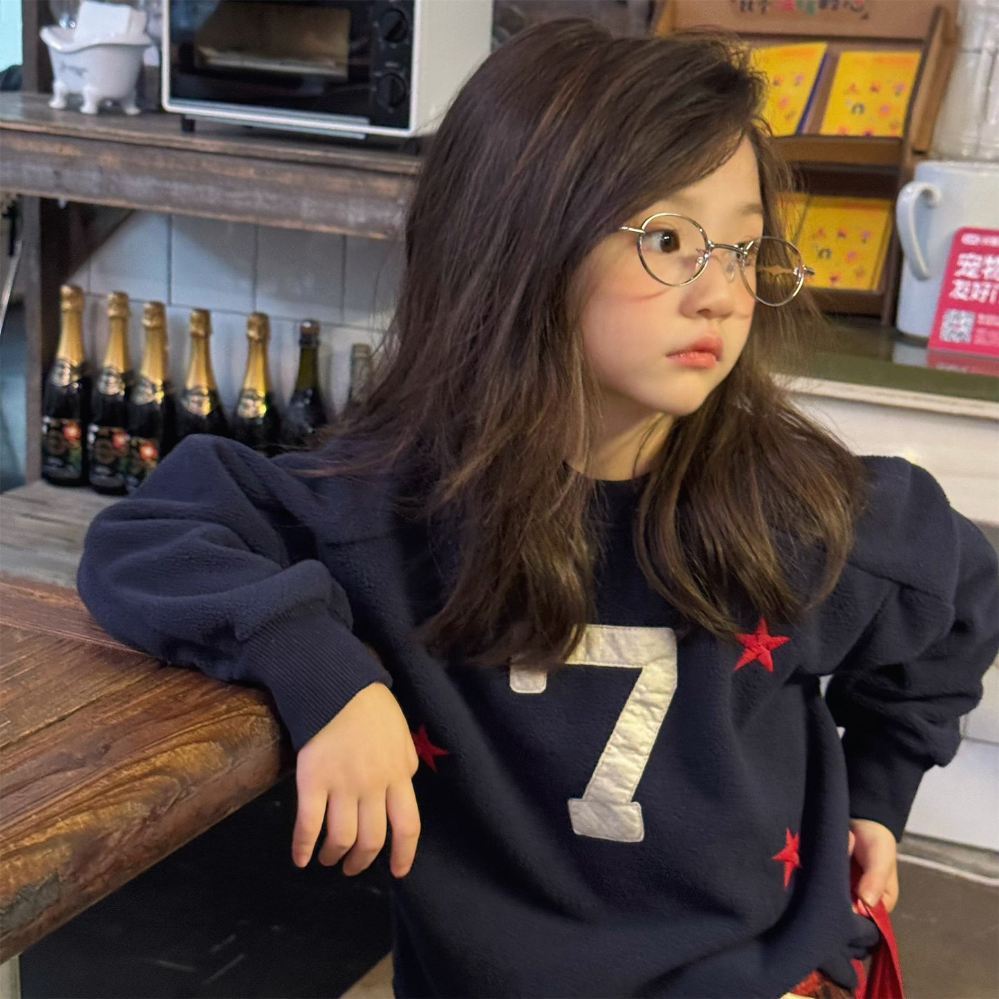 -ナンバーワッペン星柄フリーストレーナー【mh0010909】 - mamahalo shop - トレーナー・フーディ -  べビー服 - 子供服 - 男の子 - 女の子