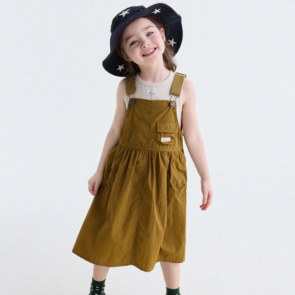 Multi Pocket Layering Bib Skirt ワークテイスト サロペットワンピース【mh0013188】