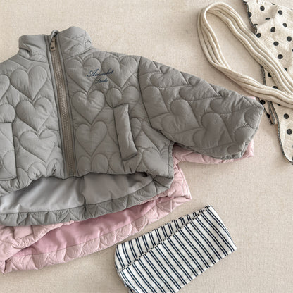 ハートキルティングジャケット キルトブルゾン ショートコート【mh0011912】