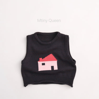 House Jacquard Cotton Knit Vest [mh0012508]