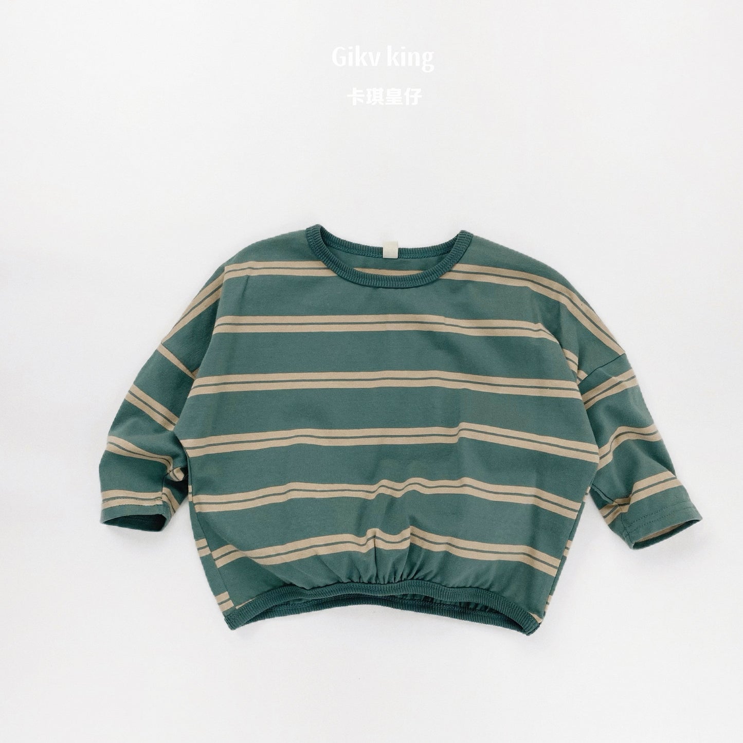 Striped Dropped Shoulder Long Sleeve Top [mh0012561]