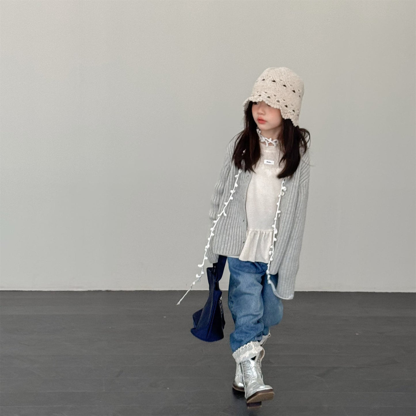 -裾レース付きデニムパンツ ジーンズ【mh0010805】 - mamahalo shop - デニムパンツ -  べビー服 - 子供服 - 男の子 - 女の子