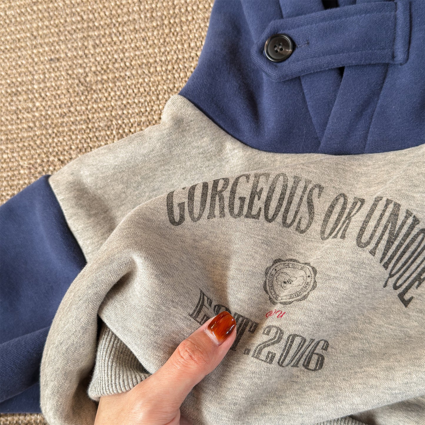 フーディスウェットトレーナー フード付き ロゴプリント パッチワーク【mh0011909】