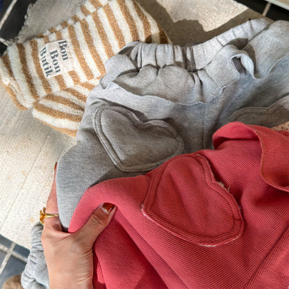 ハートポケットスウェットパンツ ジョガーパンツ 裏起毛【mh0011925】