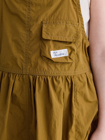 Multi Pocket Layering Bib Skirt ワークテイスト サロペットワンピース【mh0013188】