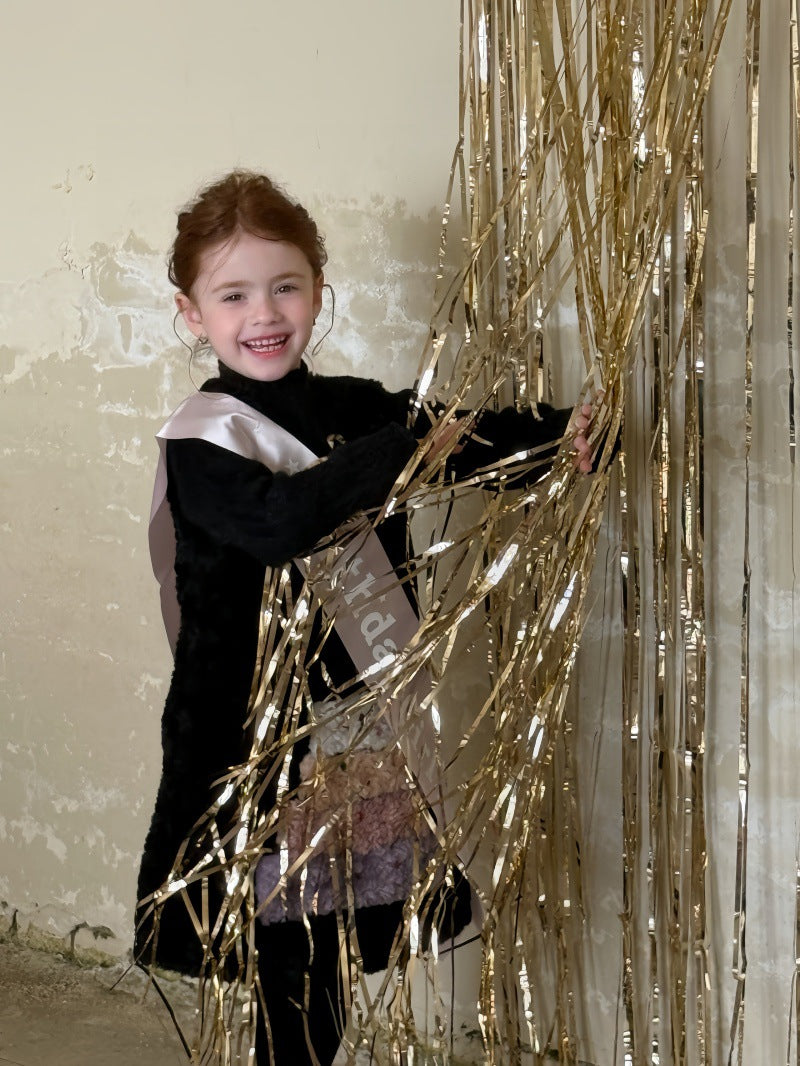 ノースリーブワンピース ファーフリース バースデーケーキモチーフ【mh0011890】