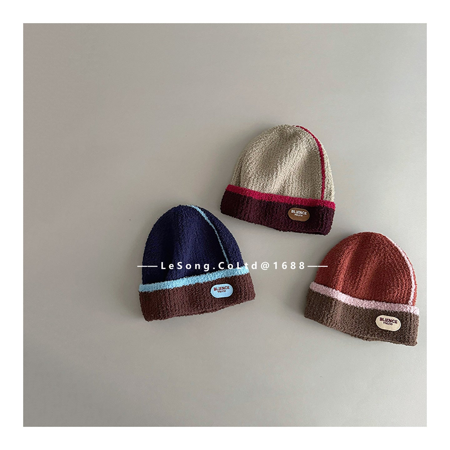 キッズ帽子 カラーブロック ニットキャップ ビーニー【mh0011810】