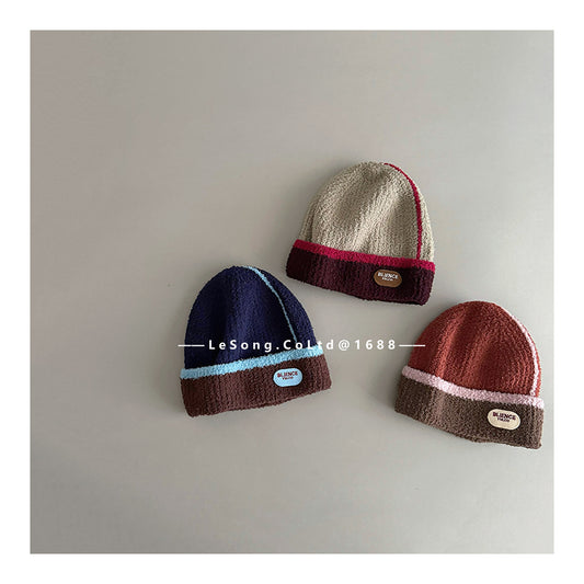キッズ帽子 カラーブロック ニットキャップ ビーニー【mh0011810】