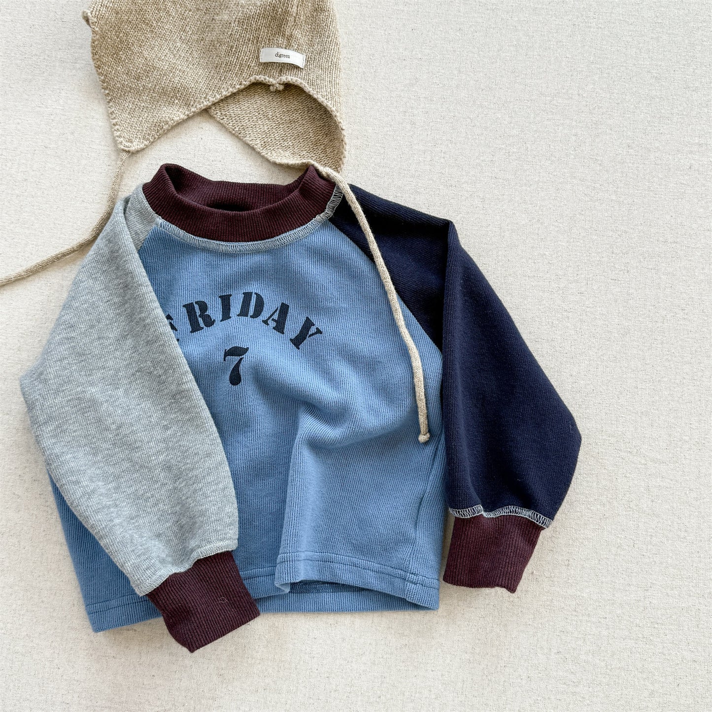 -ロゴプリント長袖スウェット ラグランTシャツ【mh0010812】 - mamahalo shop - 長袖Tシャツ -  べビー服 - 子供服 - 男の子 - 女の子